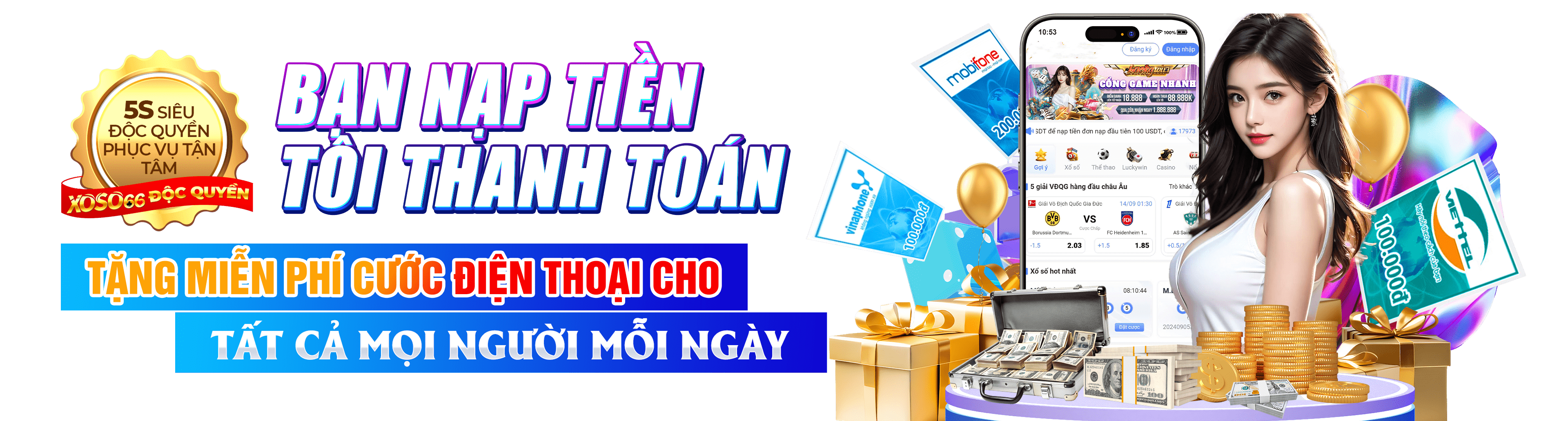Hình ảnh quảng cáo của vnq8 hiển thị nền tảng và các lợi ích