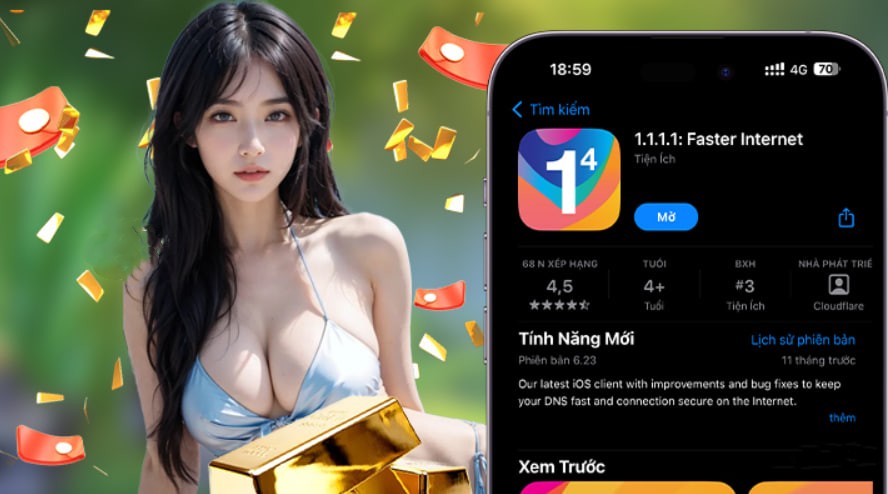 Hình ảnh quảng cáo của vnq8 hiển thị nền tảng và các lợi ích