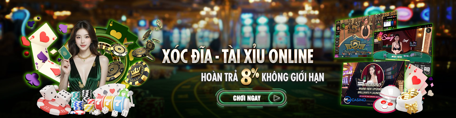 Hình ảnh quảng cáo của vnq8 hiển thị nền tảng và các lợi ích